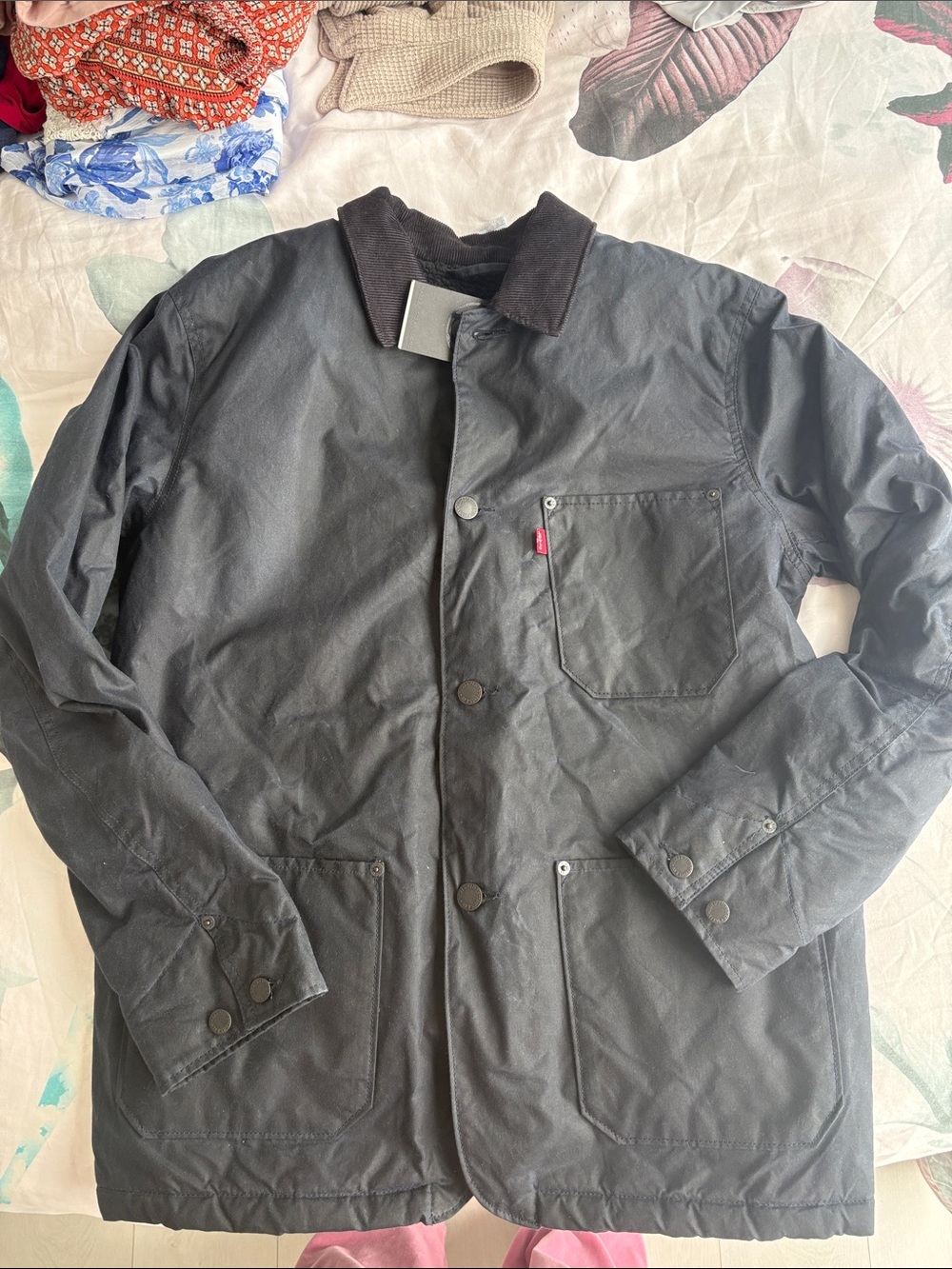 Levi's Black Men's Military Field Jacket with Corduroy Collar